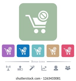 Product not available white flat icons on color rounded square backgrounds. 6 bonus icons included
