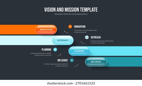 Visão geral do produto 4 Diagrama de elemento Slide Layout. Ilustração de Vetor de Modelo de Apresentação de Slides de Relatório Comercial. Projeto de Apresentação Infográfica da Opção Quatro do Plano Empresarial.