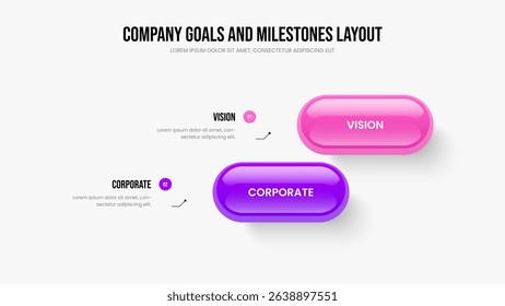 Product Overview Frame Template Vector Illustration. Advertising Solution Two Option Diagram Presentation Design. Project Report 2 Element Infographic Slideshow Layout.