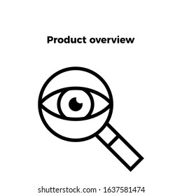 product overview icon vector. perfect product overview vector - symbol. beautiful product overview  element. web design and mobile design. premium quality element-vector.