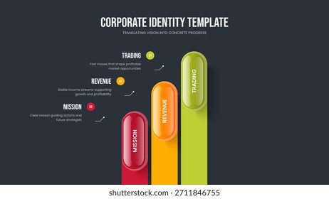 Producto Diseño de presentación de diapositivas de diagrama de tres elementos. Estrategia publicitaria Ilustración vectorial de Plantilla de marcos. Presentación de diapositivas de infografía de 3 pasos de Sales Insight.