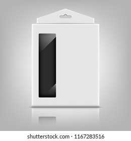 Product Package Box With Window Template, Vector Illustration.