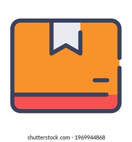 product package item box single isolated icon with flat dash or dashed style
