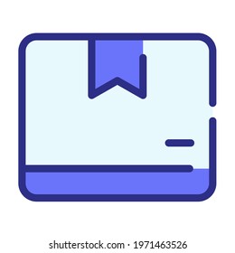 product package item box single isolated icon with dash or dashed line style
