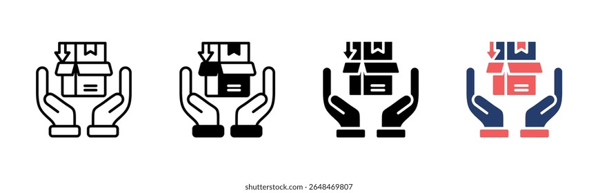 Product Packaging icon sheet multiple style collection