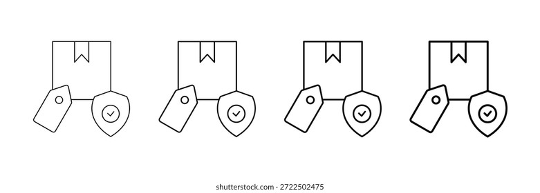 Conjunto de Vector de iconos de empaquetado de Producto en estilo de línea de carrera diferente