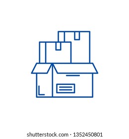 Product packaging line icon concept. Product packaging flat  vector symbol, sign, outline illustration.