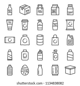 Product Packaging Pixel Perfect Icons, Vector Line Editable Stroke (48x48)