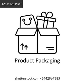 Product Packaging vector outline icon design illustration. Logistics Delivery symbol on White background EPS 10 File