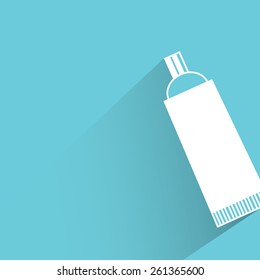 product packing, tube of toothpaste, flat and shadow theme