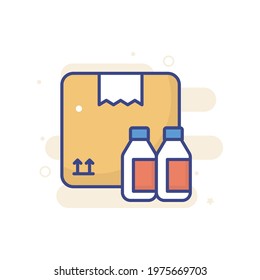 Product Packing vector filled outline icon style illustration. EPS 10 File