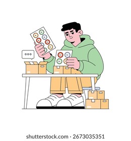 Ilustración vectorial de embalaje de Producto. Archivo EPS 10