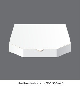 Product Packing Vector. White Blank Carton Pizza Box