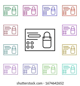 Produktseite mehrfarbiges Symbol. Einfache dünne Linie, Vektorillustration von Online-Shopping-Icons für i und ux, Website oder mobile Applikationen