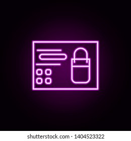 product page neon icon. Elements of online shopping set. Simple icon for websites, web design, mobile app, info graphics