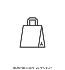 Product Paper Bag line icon. linear style sign for mobile concept and web design. Shopping bag outline vector icon. Symbol, logo illustration. Vector graphics