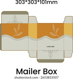 Product peckaging mailer box concept set plant floral leaves art design