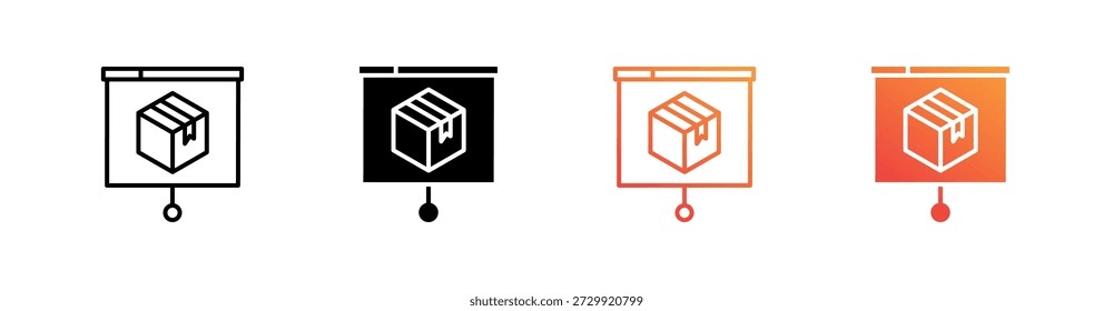 Produktplatzierung - Vektor für Symbolsatz mit mehreren Stilen