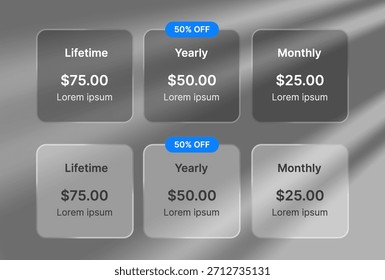 Produktplan Angebot Preis Paket Abonnement Tabelle UI Design Layout