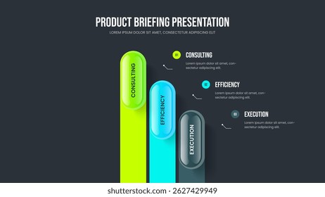 Product Planning 3 Option Diagram Presentation Layout. Sales Plan Three Element Infographic Slideshow Template. Project Overview Frame Design Vector Illustration.