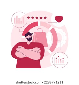Product positioning abstract concept vector illustration. Advertising campaign strategy, product launch, marketing research service, market positioning, website menu, UI element abstract metaphor.