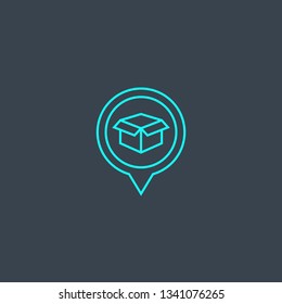 Product Positioning concept blue line icon. Simple thin element on dark background. Product Positioning concept outline symbol design. Can be used for web and mobile UI/UX