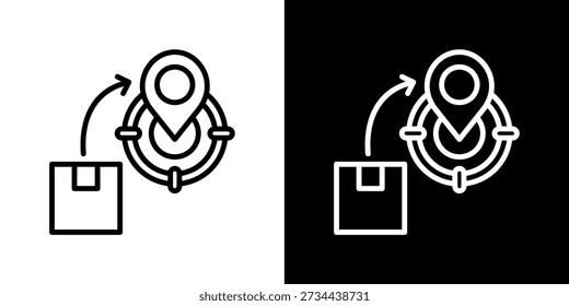Product Positioning Icon In Black and White Line Style