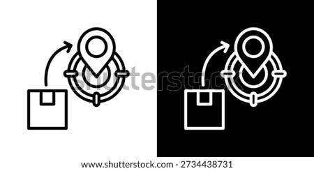 Product Positioning Icon In Black and White Line Style