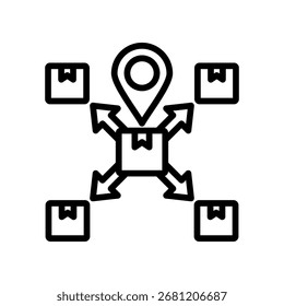 Icono de posicionamiento de Producto Ilustración vectorial de contorno