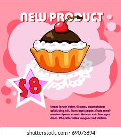 Product poster for shop. Design sale card, offers, price. Vector.