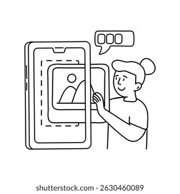 Product posting  vector outline illustrations. EPS 10 file