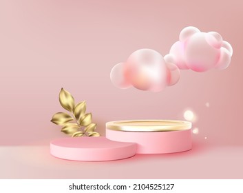 Product presentation. Abstract minimal scene with podium. Background vector 3d render with podium.