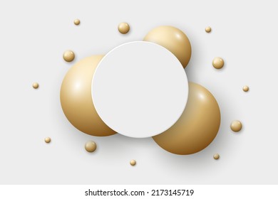 product presentation banner, circle on golden balloons