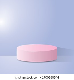 Product presentation, mock up, show cosmetic product, Podium, stage pedestal or platform. Abstract minimal scene with cylinder podium. 3d vector.