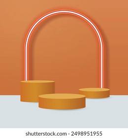 Product presentation, mock up, show cosmetic product, Podium, stage pedestal or platform. Vector illustration
