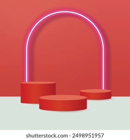 Product presentation, mock up, show cosmetic product, Podium, stage pedestal or platform. Vector illustration