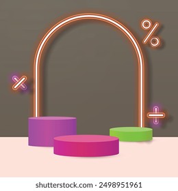 Product presentation, mock up, show cosmetic product, Podium, stage pedestal or platform. Vector illustration