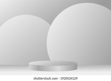 Product presentation. Scene with podium. Vector mock up