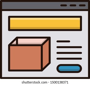 product presentation vector icon filled outline