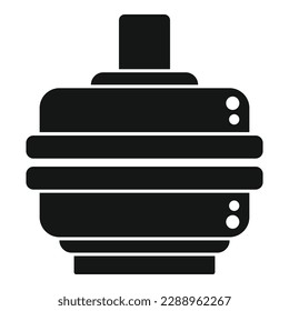 Icono de la máquina de prensa del producto vector simple. Píldora de medicina. Control de formulario