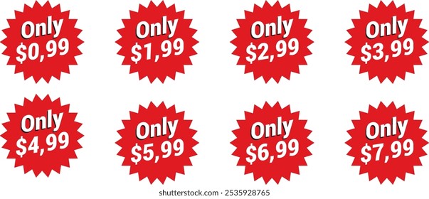 product price tag set vect