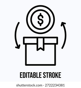 Precios de Producto Paquete de Vector aislado Icono de estilo lineal Trazo editable