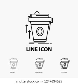 product, promo, coffee, cup, brand marketing Icon in Thin, Regular and Bold Line Style. Vector illustration