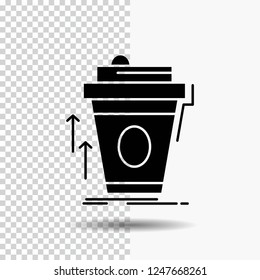 product, promo, coffee, cup, brand marketing Glyph Icon on Transparent Background. Black Icon