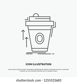 product, promo, coffee, cup, brand marketing Icon. Line vector gray symbol for UI and UX, website or mobile application