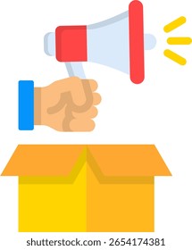 Ilustración vectorial plana del icono de la promoción del Producto
