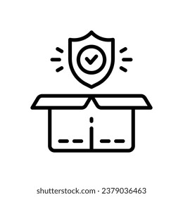 icono de línea de protección de productos. icono vector para tu sitio web, móvil, presentación y diseño de logotipo.