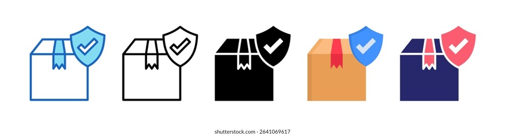 Product Protection Multiple Style Icon Set Collection.