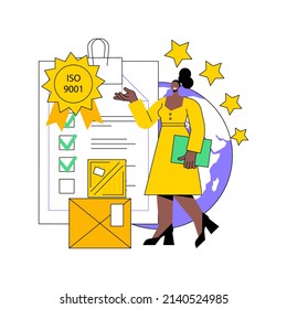 Product quality abstract concept vector illustration. Product inspection and control, reliable producer, quality management, customer satisfaction, manufacturing standard abstract metaphor.