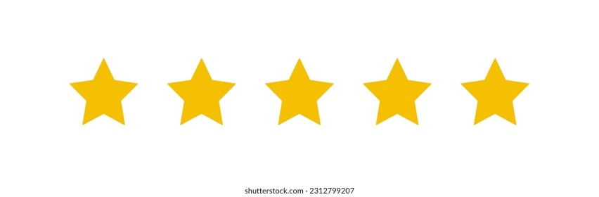 Product rating or customer review with gold stars flat vector icons for apps and websites. set of stars isolated on white background. Star icon. Stars in modern simple flat style vector